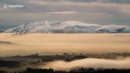 Mist cloaks Cumbria's Eden Valley in beautiful winter scene
