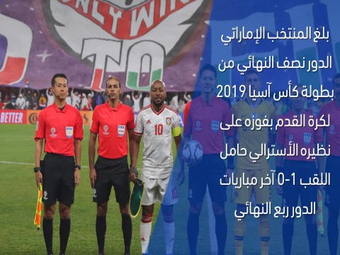 كأس آسيا 2019- تقرير سريع – الإمارات 1-0 استراليا