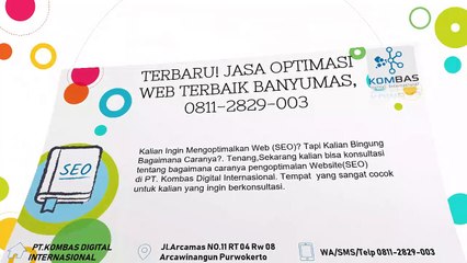 Terbaru! Jasa Optimasi Web Terbaik Banyumas, 0811-2829-003