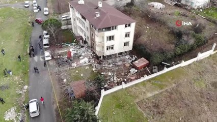 Büyükçekmece'de Patlamanın Yaşandığı Bina Havadan Görüntülendi