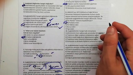 7. Sınıf  HALK KÜLTÜRÜ DERSİ Yazılı Soruları ve Çözümü 2018-2019