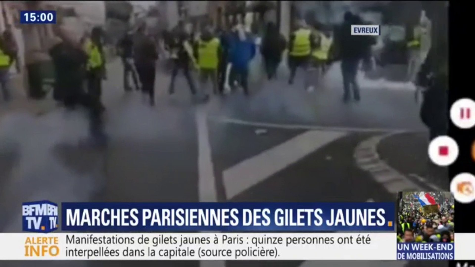 Des heurts éclatent entre manifestants et forces de l'ordre à Evreux -  Vidéo Dailymotion