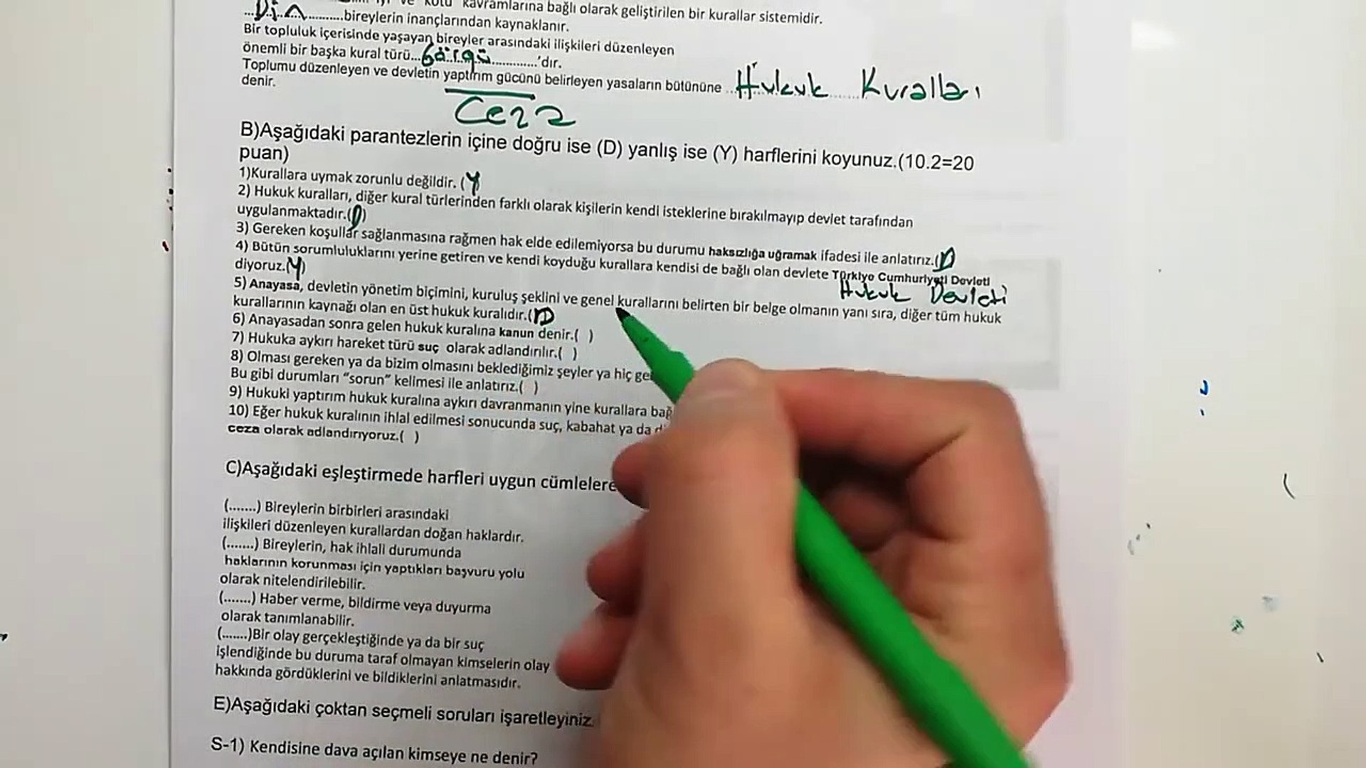 7 Sinif Hukuk Ve Adalet Yazili Sorulari Ve Cozumu 2018 2019