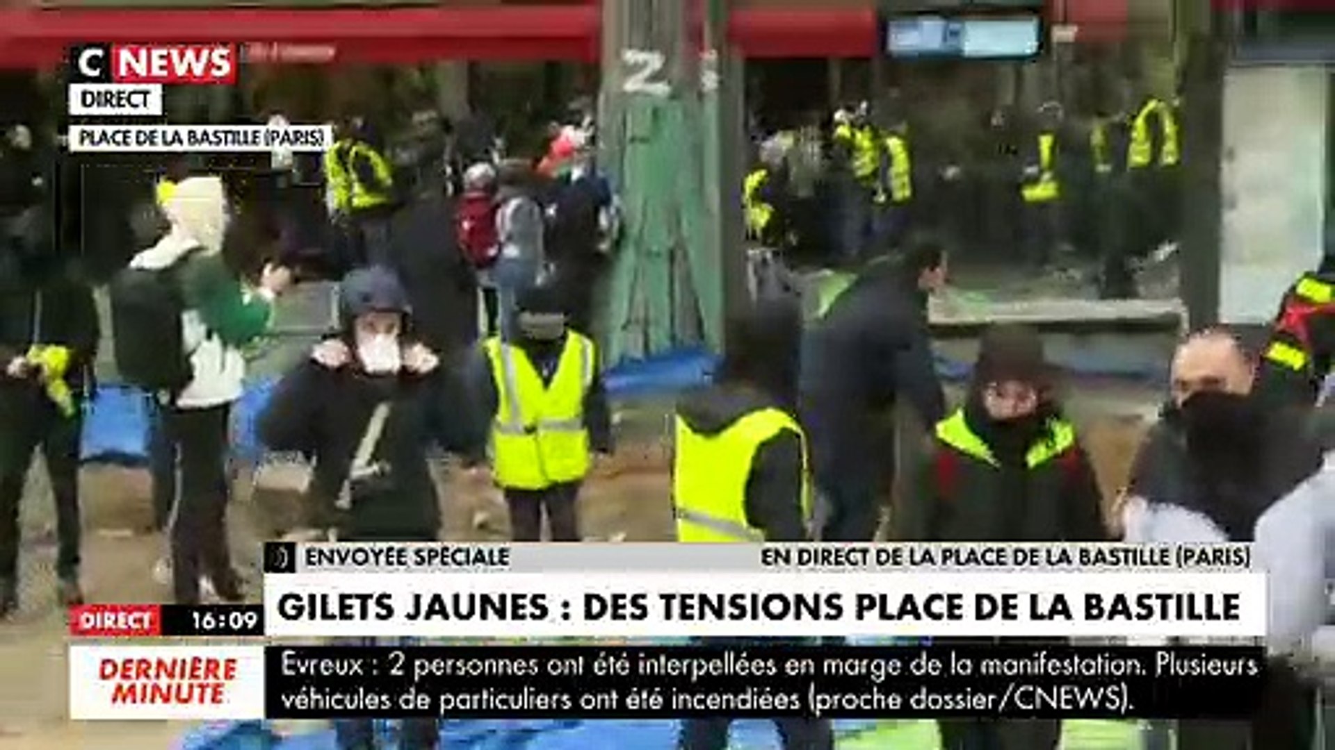 Gilets Jaunes : Incidents Place de la Bastille le samedi 26 janvier 2019 -  Vidéo Dailymotion