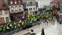 Les gilets jaunes en plein centre-ville de Forbach
