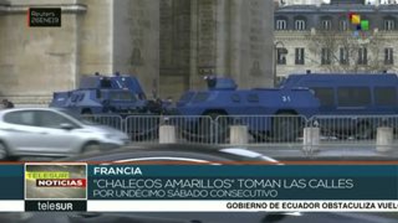 Francia: chalecos amarillos protestan por undécimo sábado consecutivo