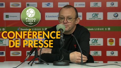 Conférence de presse US Orléans - Chamois Niortais (1-0) : Didier OLLE-NICOLLE (USO) - Pascal PLANCQUE (CNFC) - 2018/2019
