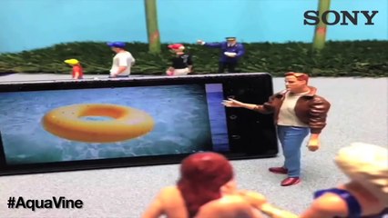 #AquaVine: Sony Presents The First-Ever Pool Party On Vine! (2013) | PSY accidentally throws phone into pool.