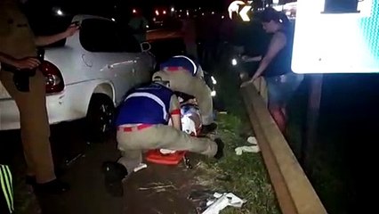Forte colisão de trânsito é registrada na BR-277