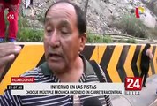 Fuego consumió vehículos en la Carretera Central tras choque múltiple