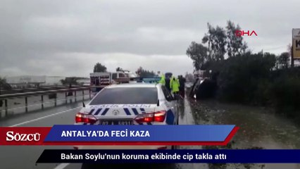 Bakan Soylu'nun koruma ekibi kaza yaptı