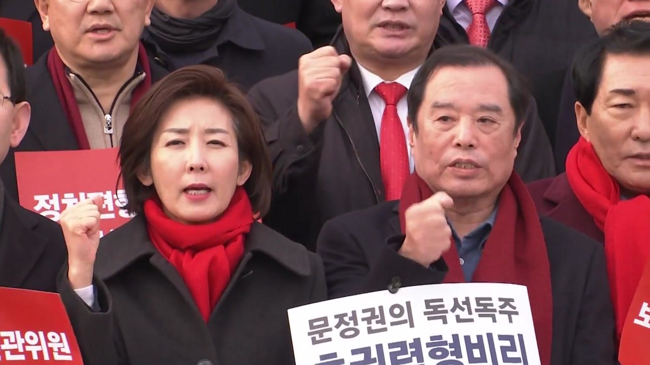 한국당 "文 정권 민주주의 파괴"...수천명 규탄대회 / YTN