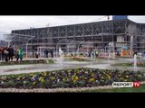 Report TV - Veliaj përuron lulishten dhe këndin e ri të lojërave pranë stadiumit