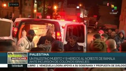 1 palestino muerto y 9 heridos ante incursión de colonos israelíes