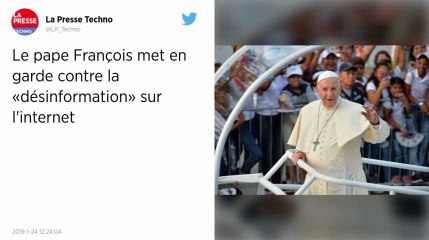 Le pape met les jeunes en garde contre le monde virtuel et internet