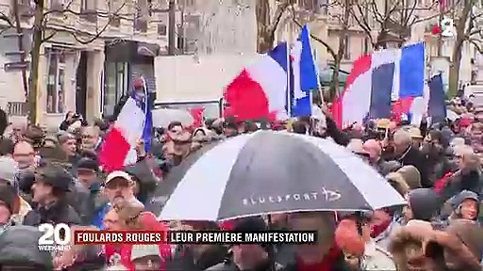 Foulards rouges" : les premiers manifestants dans Paris - Vidéo Dailymotion