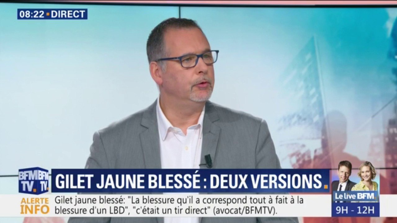 Gilet jaune blessé: "Aujourd'hui on ne peut pas dire si c'est la grenade, le LBD ou autre chose qui l'a blessé"