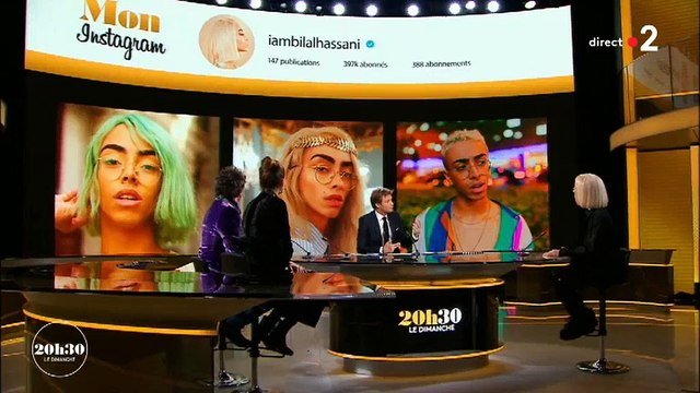 Questionné par Laurent Delahousse, Bilal Hassani répond aux haters sur France 2 - Regardez