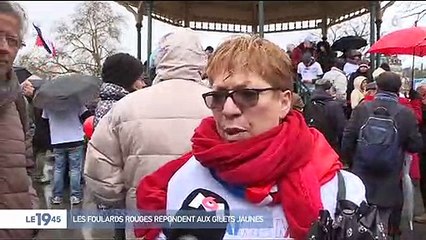 Certains foulards rouges remettent les choses en ordre, "Non nous ne sommes pas contre les gilets jaunes" - Regardez