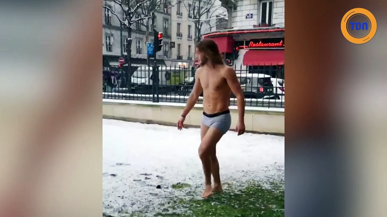 Il fait un backflip au bord du quai du métro parisien pile au moment où il arrive !