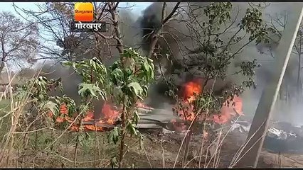 गोरखपुर एअरबेस से उड़ान भरने के 15 मिनट बाद ही गिरा जगुआर फाइटर प्लेन