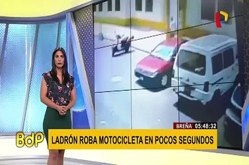 Breña: sujeto es captado robando motocicleta cerca al Hospital del Niño