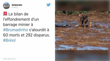 Rupture d’un barrage au Brésil. Le bilan s’alourdit à 60 morts