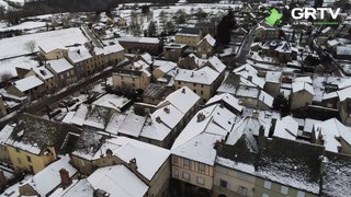 Neigeà Sauveterre-De-Rouergue en Aveyron drone