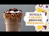 Nutella Caramel Brownie Milkshake - ميلك شيك نيوتيلا كراميل وبراوني