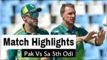 Pakistan VS South Africa 5th ODI Full Match Highlights 2019