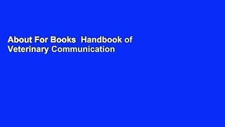 About For Books  Handbook of Veterinary Communication Skills  For Kindle