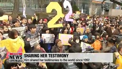 Two victims of forced sexual slavery of Japanese army pass away, one of them Kim Bok-dong, the symbol of Japan's sexual enslavement victims
