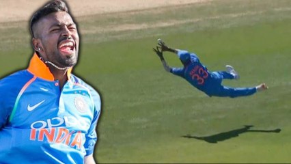 கேட்ச் பிடித்து ரசிகர்களை மிரள வைத்த ஹர்திக் பண்டியா- வீடியோ