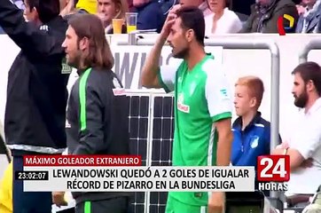 Lewandowski está a dos goles de igualar récord de Pizarro en la Bundesliga