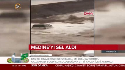 Aşırı yağış Medine'ye sel getirdi
