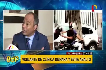 Vigilante de clínica dispara al aire y evita robo en la avenida Arequipa
