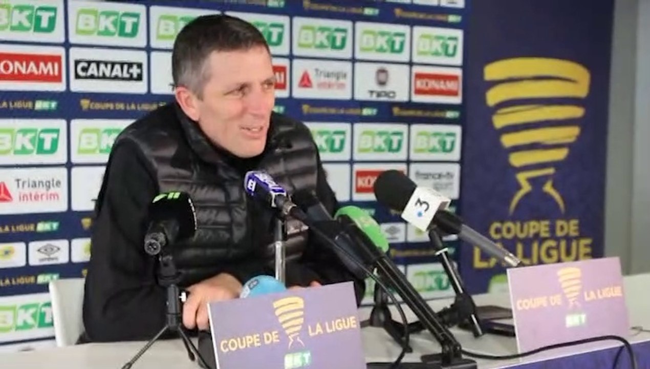 Stefan Mitrovic et Thierry Laurey avant Racing-Bordeaux en demi-finale de la Coupe de la Ligue
