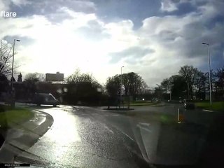 Dash cam captures hair-raising near miss on UK road