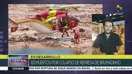 Aumentan a 65 los muertos por ruptura de dique minero en Brasil