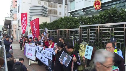 Hong Kong protesters demand release of jailed Chinese lawyer