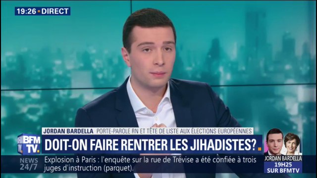 Retour des jihadistes en France: Jordan Bardella estime qu' il vaut mieux les remettre à la justice irakienne et syrienne