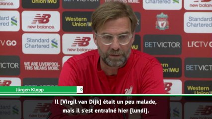 24e j. - Van Dijk incertain contre Leicester