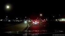 Car Nearly Collides With Startled Guy