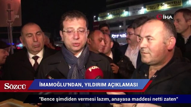 Ekrem İmamoğlu'ndan, Binali Yıldırım açıklması