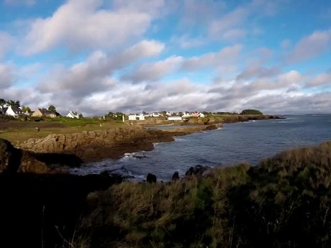Magnifique plage en Bretagne Doëlan dans le Finistère lors de la tempête Gabriel