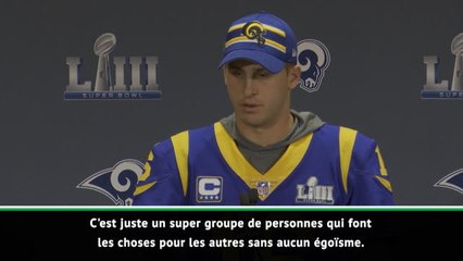 Superbowl LIII - Goff : "Un super groupe sans aucun égoïsme"
