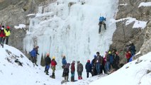 Erzurum'da buz tırmanış festivali başladı
