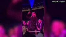 Celine Dion dances at Lady Gaga's concert in Las Vegas