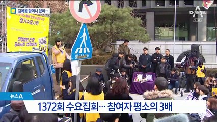 김복동 할머니 떠났지만…수요집회 시민 3배 늘었다