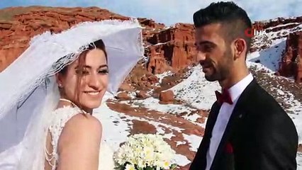 Düğün albümlerinin çekimlerini Kırmızı Periler diyarında yaptılar